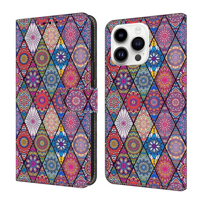 Funda para teléfono de cuero vegano pintado con efecto cristal, For iPhone Air, For iPhone 16 Pro Max, For iPhone 16 Pro, For iPhone 16 Plus