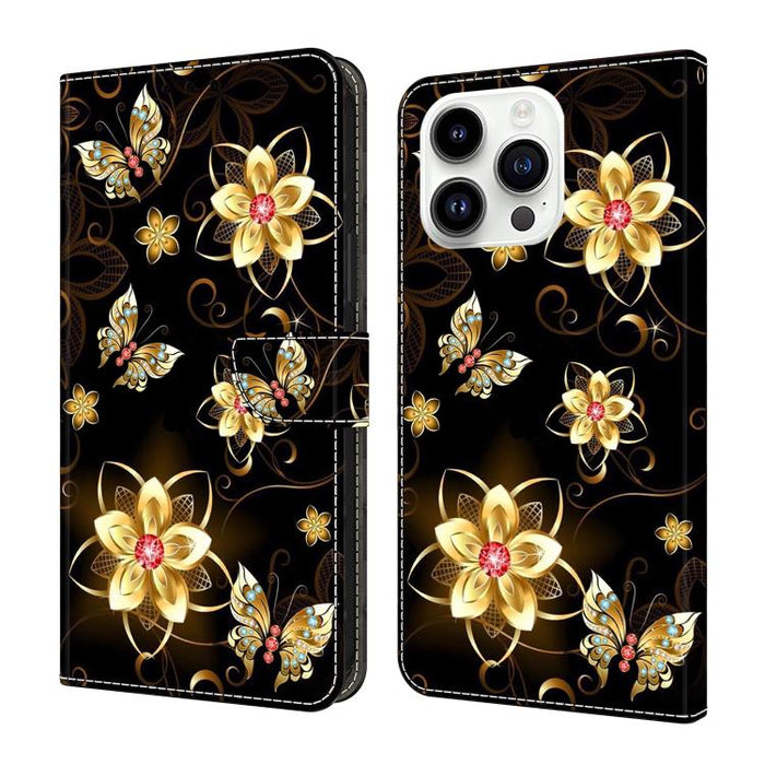 Funda para teléfono de cuero vegano pintado con efecto cristal, For iPhone Air, For iPhone 16 Pro Max, For iPhone 16 Pro, For iPhone 16 Plus