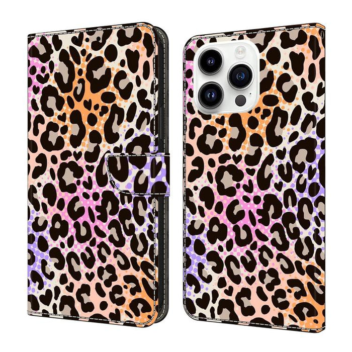 Funda para teléfono de cuero vegano pintado con efecto cristal, For iPhone 16, For iPhone 15 Pro Max, For iPhone 15 Pro