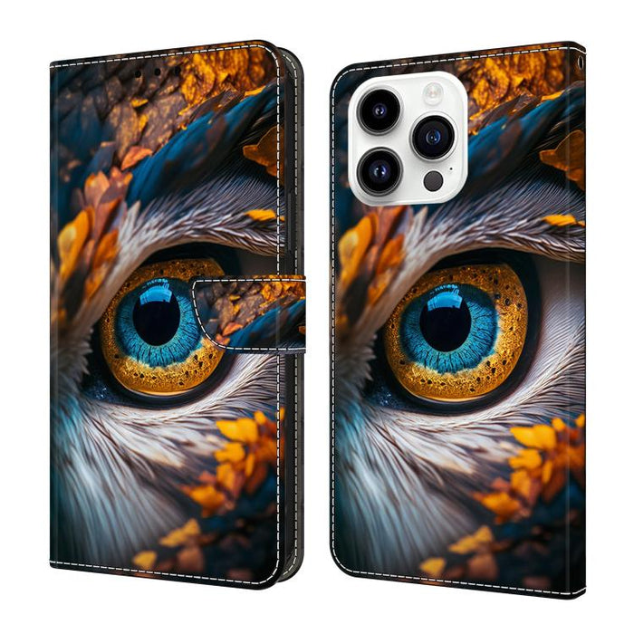 Funda para teléfono de cuero vegano pintado con efecto cristal, For iPhone 16, For iPhone 15 Pro Max, For iPhone 15 Pro