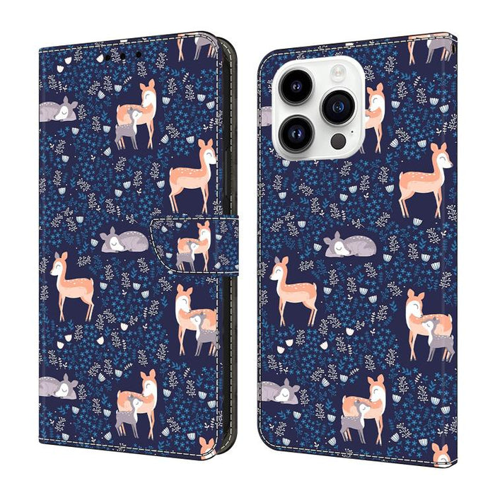 Funda para teléfono de cuero vegano pintado con efecto cristal, For iPhone 16, For iPhone 15 Pro Max, For iPhone 15 Pro
