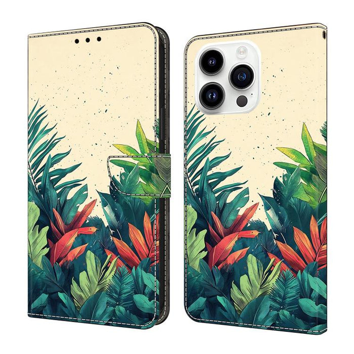 Funda para teléfono de cuero vegano pintado con efecto cristal, For iPhone 16, For iPhone 15 Pro Max, For iPhone 15 Pro