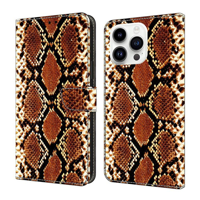 Funda para teléfono de cuero vegano pintado con efecto cristal, For iPhone 16, For iPhone 15 Pro Max, For iPhone 15 Pro