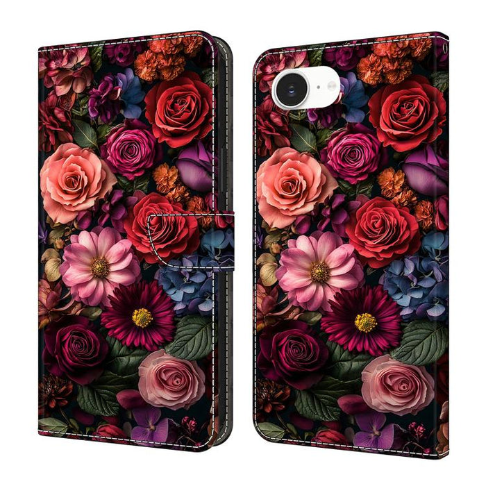 Funda para teléfono de cuero vegano pintado con efecto cristal, For iPhone 17e / 16e, For iPhone 17 Pro Max, For iPhone 17 Pro, For iPhone 17