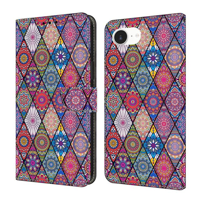 Funda para teléfono de cuero vegano pintado con efecto cristal, For iPhone 17e / 16e, For iPhone 17 Pro Max, For iPhone 17 Pro, For iPhone 17