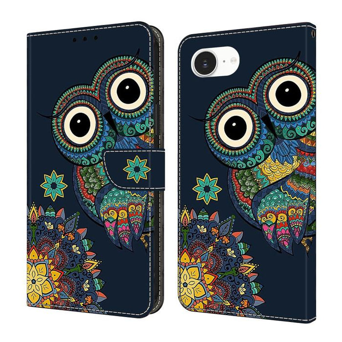 Funda para teléfono de cuero vegano pintado con efecto cristal, For iPhone 17e / 16e, For iPhone 17 Pro Max, For iPhone 17 Pro, For iPhone 17