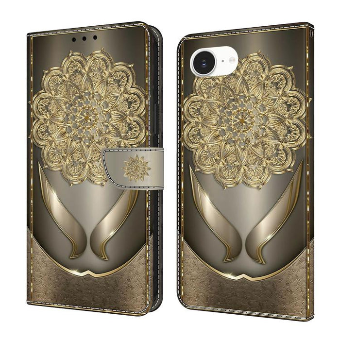 Funda para teléfono de cuero vegano pintado con efecto cristal, For iPhone 17e / 16e, For iPhone 17 Pro Max, For iPhone 17 Pro, For iPhone 17