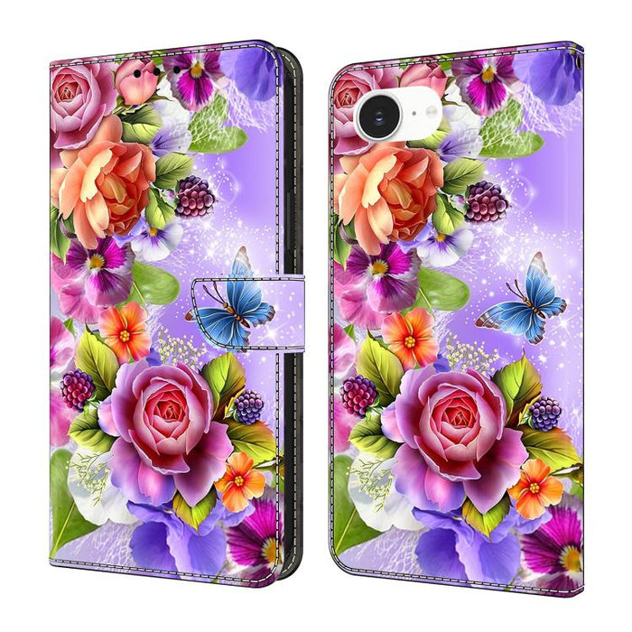 Funda para teléfono de cuero vegano pintado con efecto cristal, For iPhone 17e / 16e, For iPhone 17 Pro Max, For iPhone 17 Pro, For iPhone 17