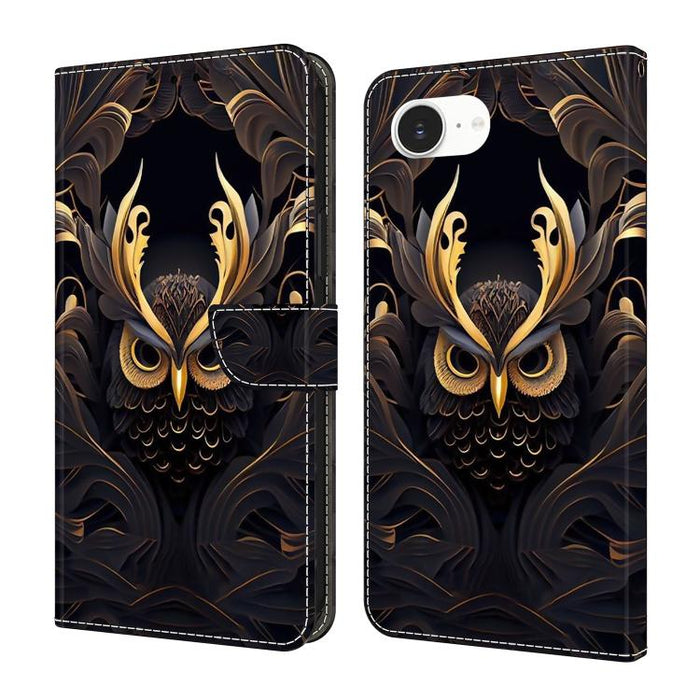 Funda para teléfono de cuero vegano pintado con efecto cristal, For iPhone 17e / 16e, For iPhone 17 Pro Max, For iPhone 17 Pro, For iPhone 17