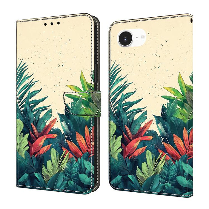 Funda para teléfono de cuero vegano pintado con efecto cristal, For iPhone 17e / 16e, For iPhone 17 Pro Max, For iPhone 17 Pro, For iPhone 17