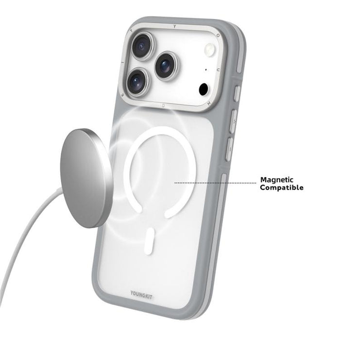 Funda magnética híbrida para teléfono YOUNGKIT Rocky Sand con acabado mate y textura suave al tacto, fabricada en TPU y PC., For iPhone 17 Pro Max, For iPhone 17 Pro