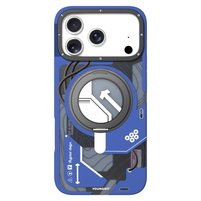 Funda magnética para teléfono YOUNGKIT Starship Series con soporte giratorio IMD TPU, For iPhone 17 Pro Max, For iPhone 17 Pro