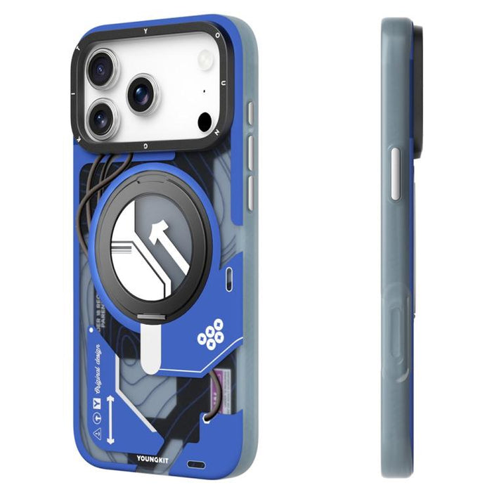 Funda magnética para teléfono YOUNGKIT Starship Series con soporte giratorio IMD TPU, For iPhone 17 Pro Max, For iPhone 17 Pro