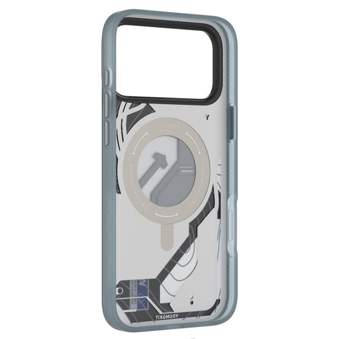 Funda magnética para teléfono YOUNGKIT Starship Series con soporte giratorio IMD TPU, For iPhone 17 Pro Max, For iPhone 17 Pro