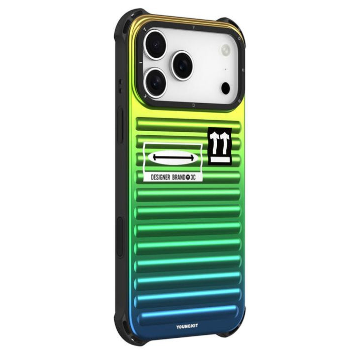 Funda para teléfono YOUNGKIT Secret Color Laser Gradient de aleación de aluminio y TPU, For iPhone 17 Pro Max, For iPhone 17 Pro