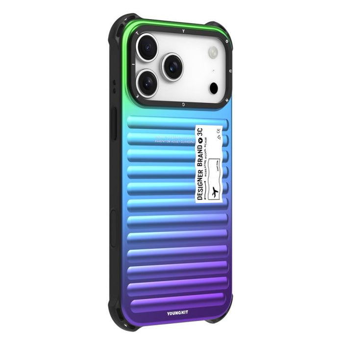 Funda para teléfono YOUNGKIT Secret Color Laser Gradient de aleación de aluminio y TPU, For iPhone 17 Pro Max, For iPhone 17 Pro