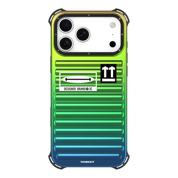 Funda para teléfono YOUNGKIT Secret Color Laser Gradient de aleación de aluminio y TPU, For iPhone 17 Pro Max, For iPhone 17 Pro