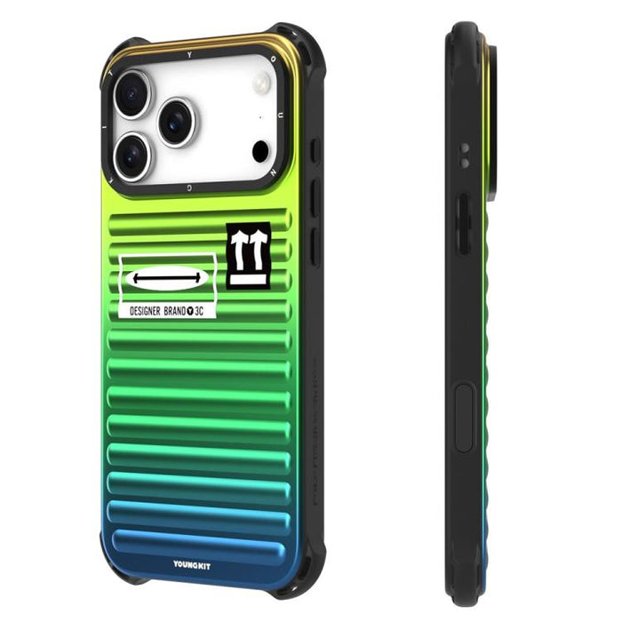 Funda para teléfono YOUNGKIT Secret Color Laser Gradient de aleación de aluminio y TPU, For iPhone 17 Pro Max, For iPhone 17 Pro