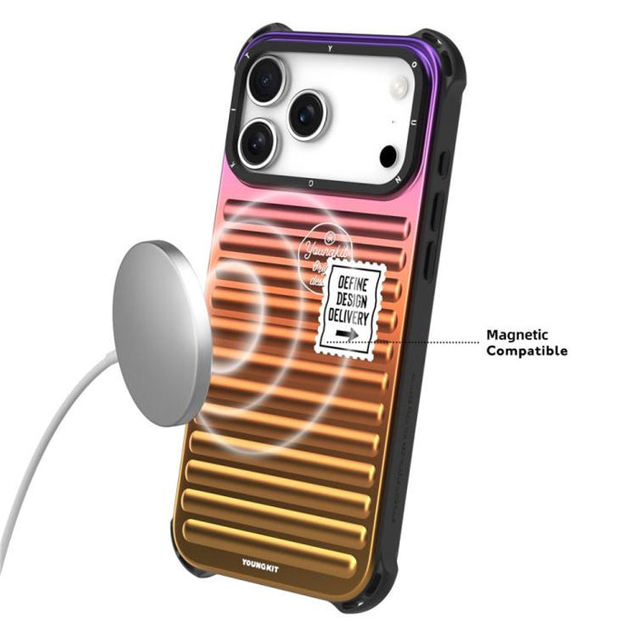 Funda para teléfono YOUNGKIT Secret Color Laser Gradient de aleación de aluminio y TPU, For iPhone 17 Pro Max, For iPhone 17 Pro