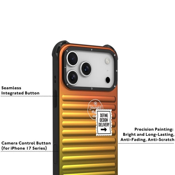 Funda para teléfono YOUNGKIT Secret Color Laser Gradient de aleación de aluminio y TPU, For iPhone 17 Pro Max, For iPhone 17 Pro