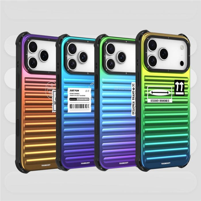 Funda para teléfono YOUNGKIT Secret Color Laser Gradient de aleación de aluminio y TPU, For iPhone 17 Pro Max, For iPhone 17 Pro
