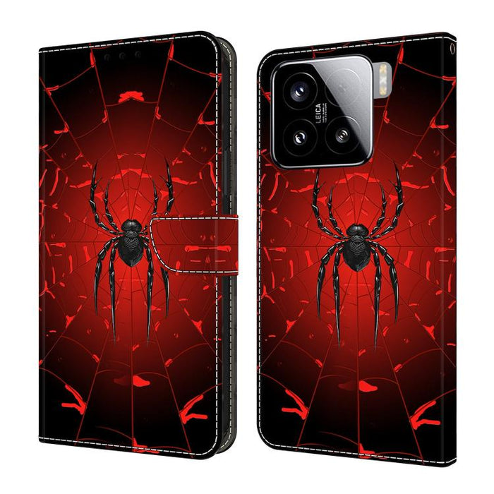 Funda para teléfono de cuero vegano pintado con efecto cristal, For Xiaomi 15 Pro, For Xiaomi 15