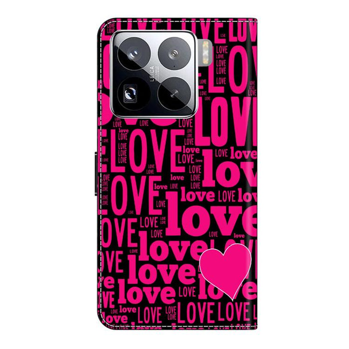 Funda para teléfono de cuero vegano pintado con efecto cristal, For Xiaomi 15 Pro, For Xiaomi 15