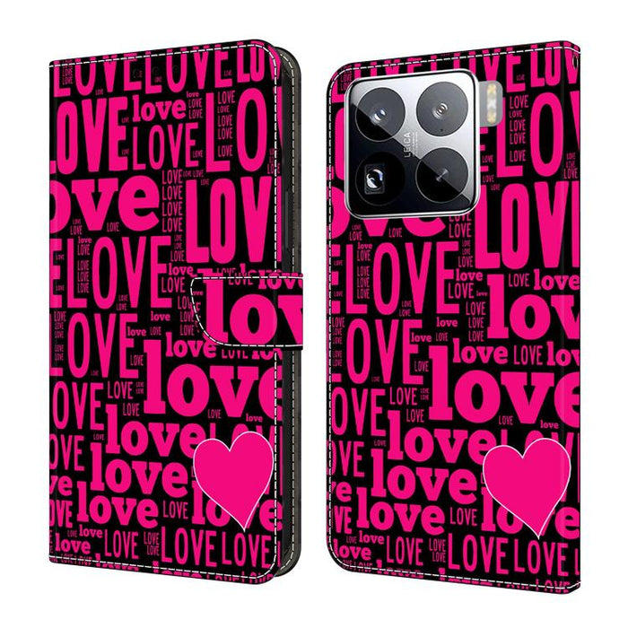 Funda para teléfono de cuero vegano pintado con efecto cristal, For Xiaomi 15 Pro, For Xiaomi 15