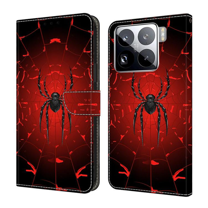 Funda para teléfono de cuero vegano pintado con efecto cristal, For Xiaomi 15 Pro, For Xiaomi 15