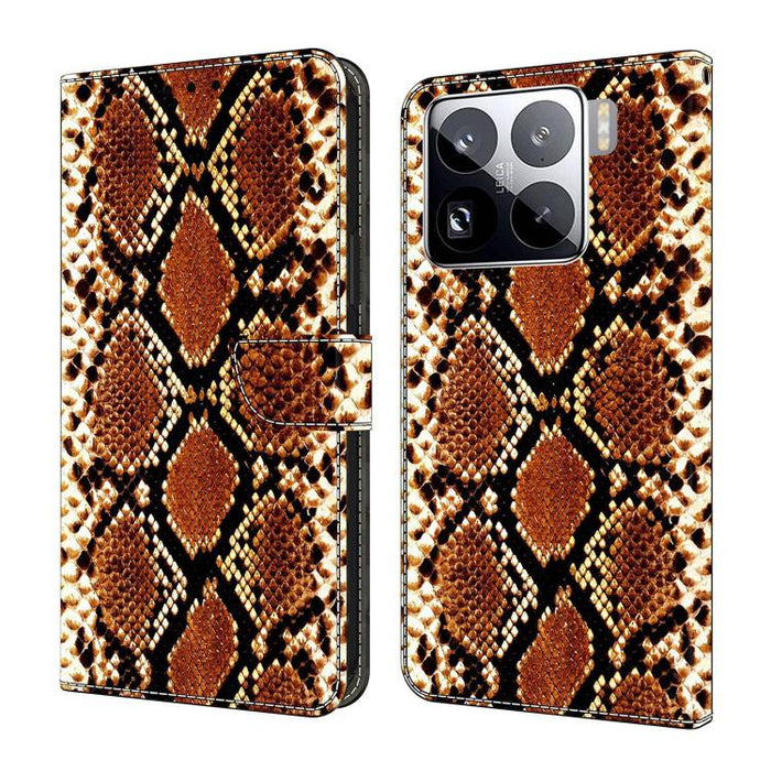 Funda para teléfono de cuero vegano pintado con efecto cristal, For Xiaomi 15 Pro, For Xiaomi 15