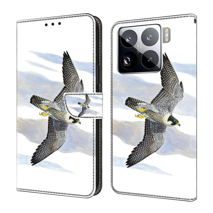 Funda para teléfono de cuero vegano pintado con efecto cristal, For Xiaomi 15 Pro, For Xiaomi 15