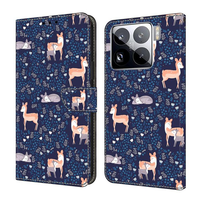 Funda para teléfono de cuero vegano pintado con efecto cristal, For Xiaomi 15 Pro, For Xiaomi 15
