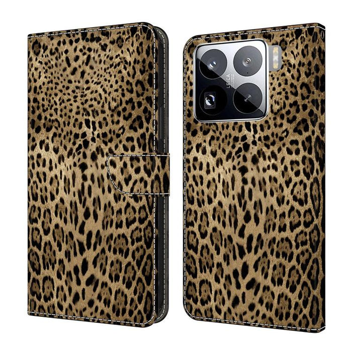 Funda para teléfono de cuero vegano pintado con efecto cristal, For Xiaomi 15 Pro, For Xiaomi 15