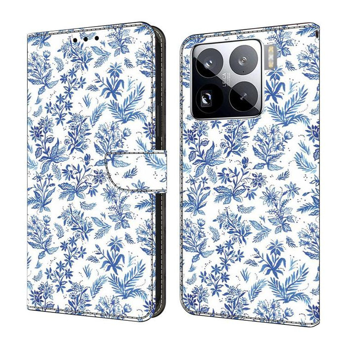 Funda para teléfono de cuero vegano pintado con efecto cristal, For Xiaomi 15 Pro, For Xiaomi 15