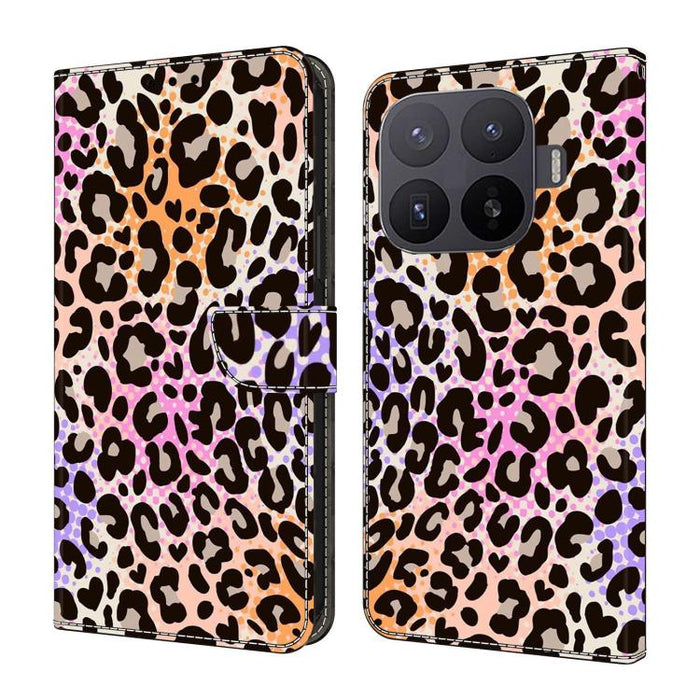 Funda para teléfono de cuero vegano pintado con efecto cristal, For Xiaomi 17T Pro 5G, For Xiaomi 17T 5G, For Xiaomi 15 Pro, For Xiaomi 15