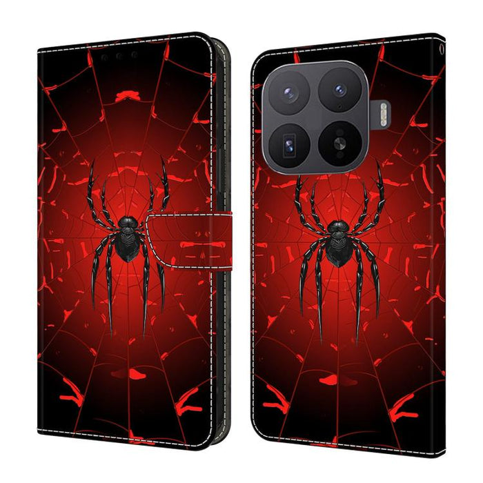 Funda para teléfono de cuero vegano pintado con efecto cristal, For Xiaomi 17T Pro 5G, For Xiaomi 17T 5G, For Xiaomi 15 Pro, For Xiaomi 15