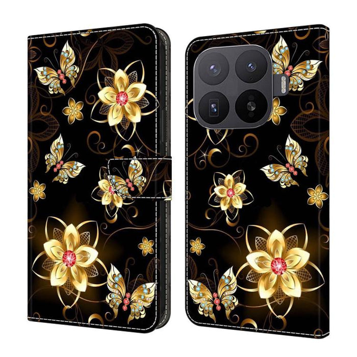 Funda para teléfono de cuero vegano pintado con efecto cristal, For Xiaomi 17T Pro 5G, For Xiaomi 17T 5G, For Xiaomi 15 Pro, For Xiaomi 15