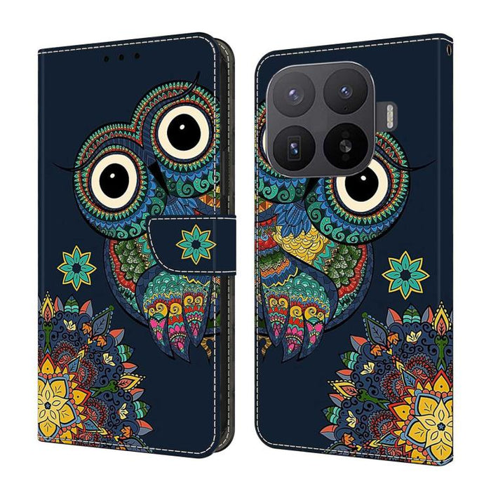 Funda para teléfono de cuero vegano pintado con efecto cristal, For Xiaomi 17T Pro 5G, For Xiaomi 17T 5G, For Xiaomi 15 Pro, For Xiaomi 15