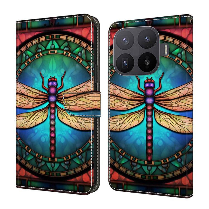 Funda para teléfono de cuero vegano pintado con efecto cristal, For Xiaomi 17T Pro 5G, For Xiaomi 17T 5G, For Xiaomi 15 Pro, For Xiaomi 15