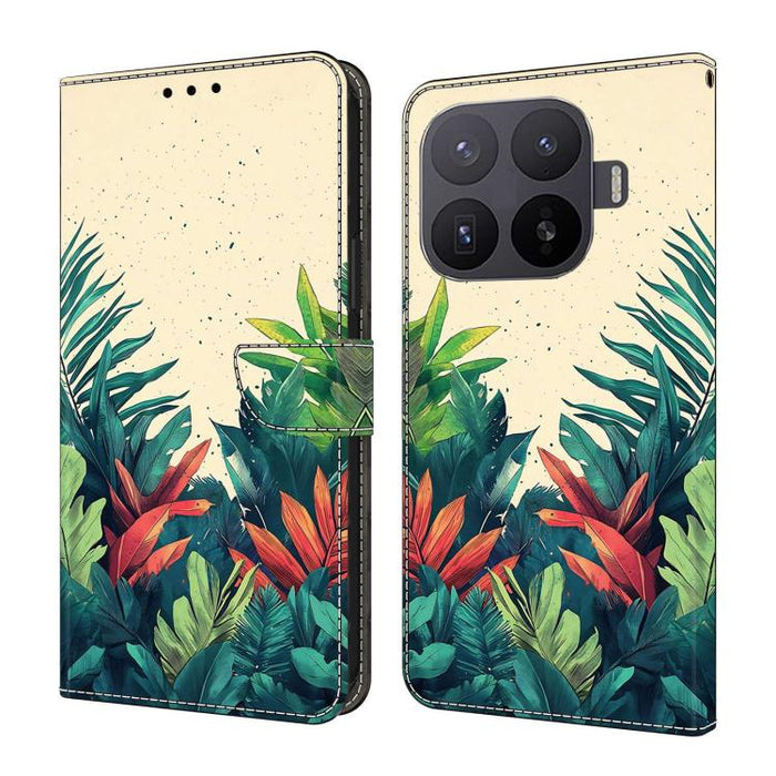Funda para teléfono de cuero vegano pintado con efecto cristal, For Xiaomi 17T Pro 5G, For Xiaomi 17T 5G, For Xiaomi 15 Pro, For Xiaomi 15