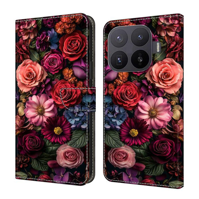 Funda para teléfono de cuero vegano pintado con efecto cristal, For Xiaomi 17T Pro 5G, For Xiaomi 17T 5G, For Xiaomi 15 Pro, For Xiaomi 15