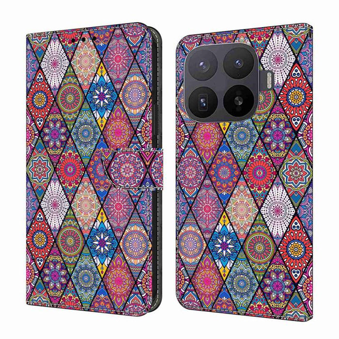 Funda para teléfono de cuero vegano pintado con efecto cristal, For Xiaomi 17T Pro 5G, For Xiaomi 17T 5G, For Xiaomi 15 Pro, For Xiaomi 15