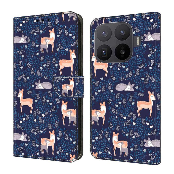 Funda para teléfono de cuero vegano pintado con efecto cristal, For Xiaomi 17T Pro 5G, For Xiaomi 17T 5G, For Xiaomi 15 Pro, For Xiaomi 15