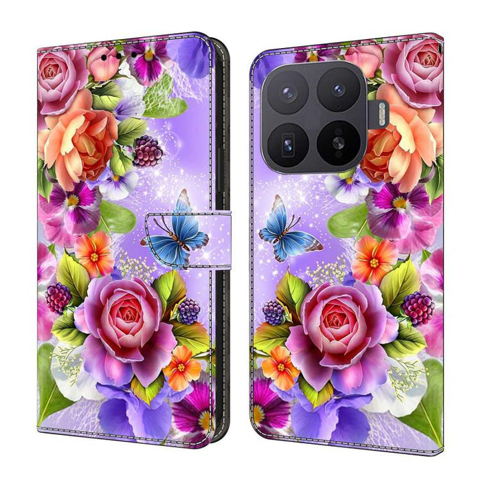 Funda para teléfono de cuero vegano pintado con efecto cristal, For Xiaomi 17T Pro 5G, For Xiaomi 17T 5G, For Xiaomi 15 Pro, For Xiaomi 15