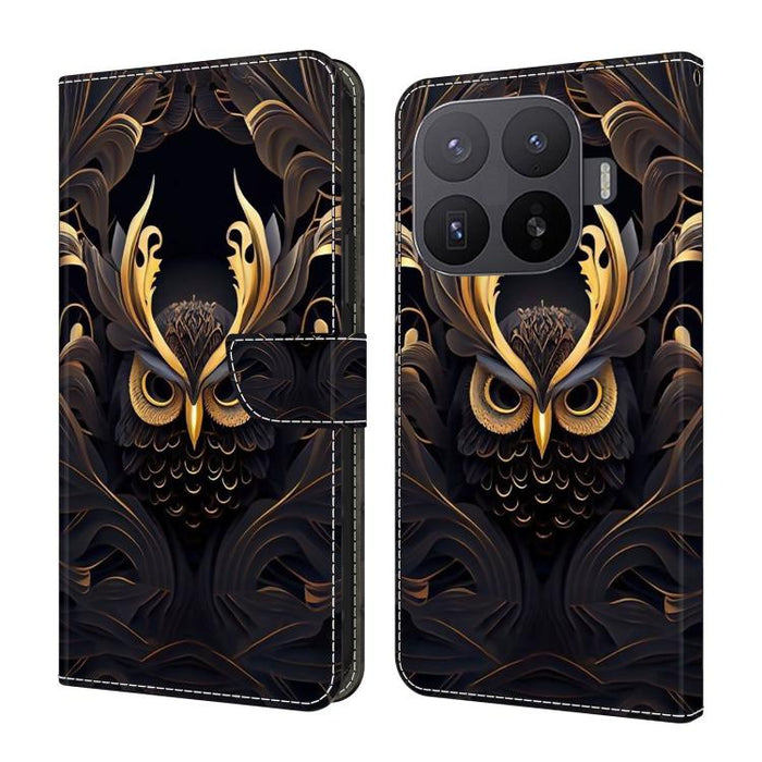 Funda para teléfono de cuero vegano pintado con efecto cristal, For Xiaomi 17T Pro 5G, For Xiaomi 17T 5G, For Xiaomi 15 Pro, For Xiaomi 15