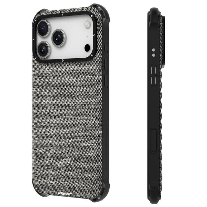 Funda magnética para teléfono YOUNGKIT con textura de tela vaquera y TPU., For iPhone 17 Pro Max, For iPhone 17 Pro