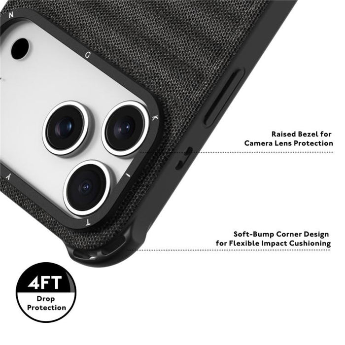 Funda magnética para teléfono YOUNGKIT con textura de tela vaquera y TPU., For iPhone 17 Pro Max, For iPhone 17 Pro