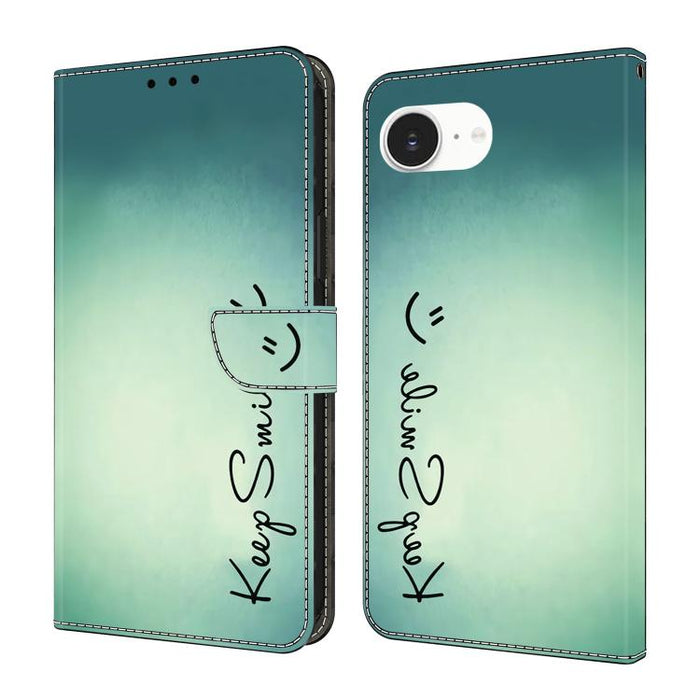 Funda para teléfono de cuero vegano pintado con efecto cristal, For iPhone 17e / 16e, For iPhone 17 Pro Max, For iPhone 17 Pro, For iPhone 17, For iPhone Air, For iPhone 16 Pro Max