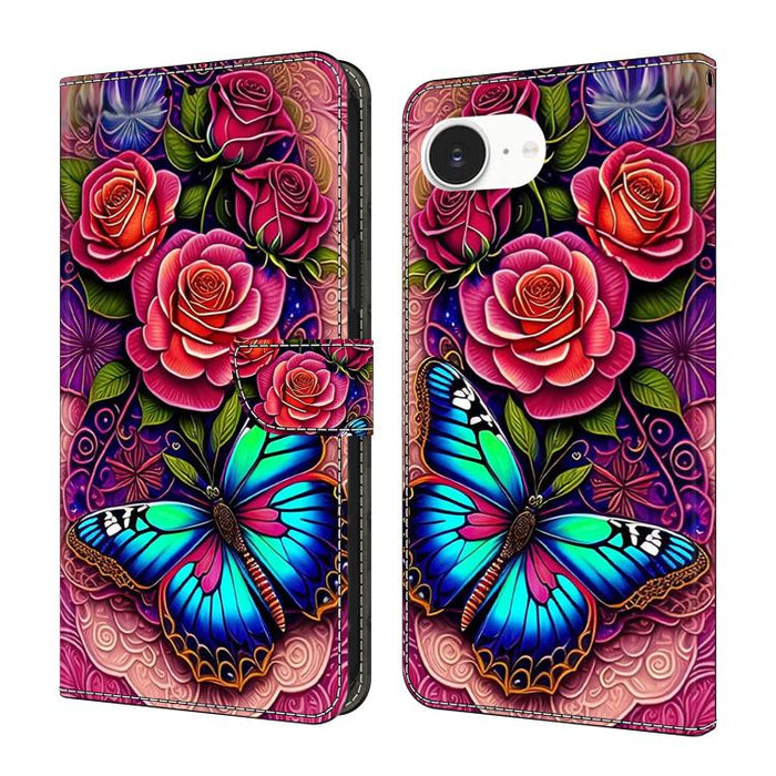 Funda para teléfono de cuero vegano pintado con efecto cristal, For iPhone 17e / 16e, For iPhone 17 Pro Max, For iPhone 17 Pro, For iPhone 17, For iPhone Air, For iPhone 16 Pro Max