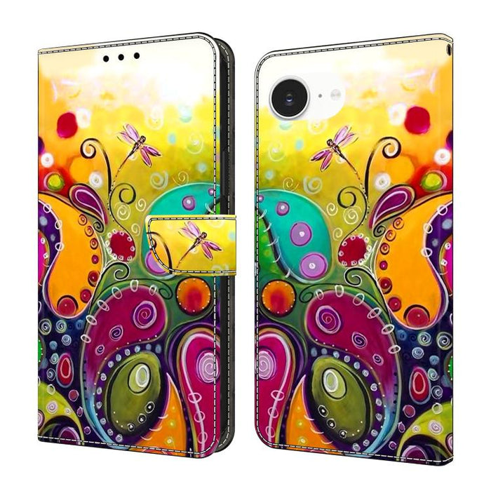 Funda para teléfono de cuero vegano pintado con efecto cristal, For iPhone 17e / 16e, For iPhone 17 Pro Max, For iPhone 17 Pro, For iPhone 17, For iPhone Air, For iPhone 16 Pro Max